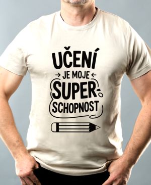 Učení je moje super schopnost, černý potisk