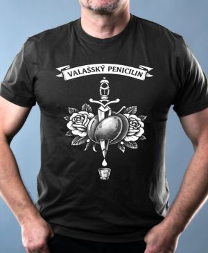 Valašský penicilin, bílý potisk