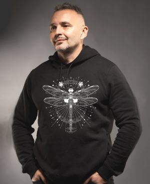 Vážka zářivá, bílý potisk