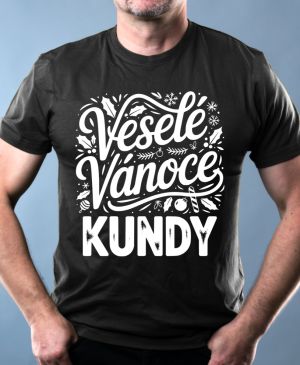 Veselé Vánoce kundy, bílý tisk