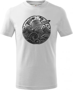 Vesmírná krajina, černý tisk