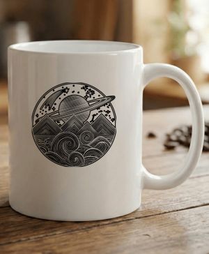 Vesmírná krajina, černý tisk