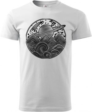 Vesmírná krajina, černý tisk