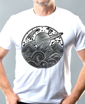 Vesmírná krajina, černý tisk