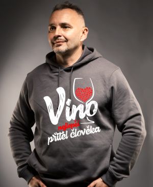 Víno, nejlepší přítel člověka - bílý potisk
