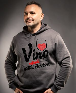 Víno, nejlepší přítel člověka - černý potisk