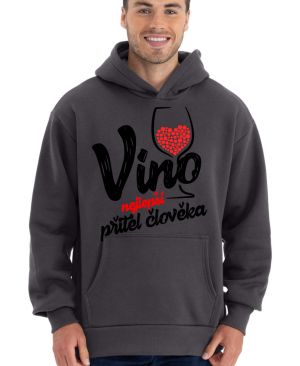Víno, nejlepší přítel člověka - černý potisk