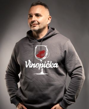 Vinopička - bílo červený potisk