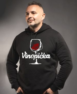 Vinopička - bílo červený potisk