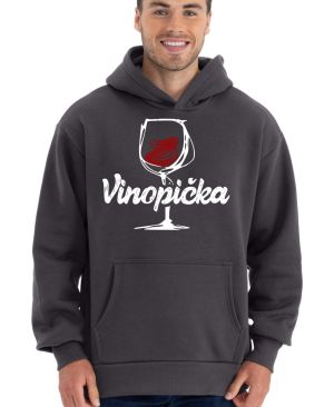 Vinopička - bílo červený potisk