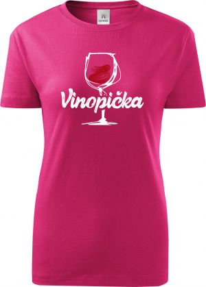 Vinopička - bílo červený potisk