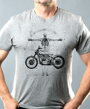 Vitruviánský motorkář, černý tisk