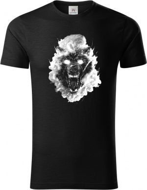 Vlčí kouř, bílý potisk