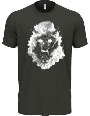 Vlčí kouř, bílý potisk