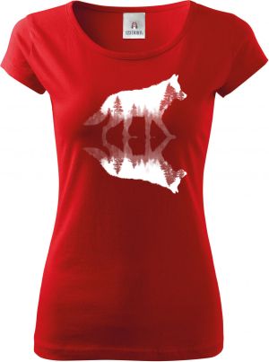 Vlk, lesní odraz, bílý potisk