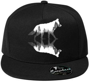 Vlk, lesní odraz, bílý potisk