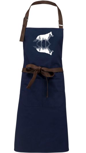 Vlk, lesní odraz, bílý potisk