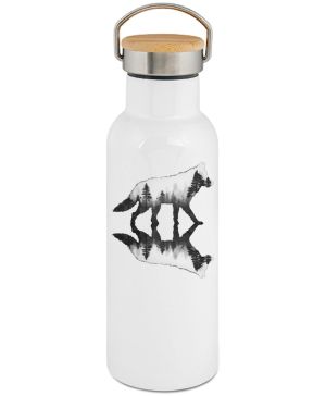 Vlk, lesní odraz, černý potisk