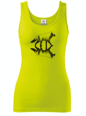 Vlk, lesní odraz, černý potisk