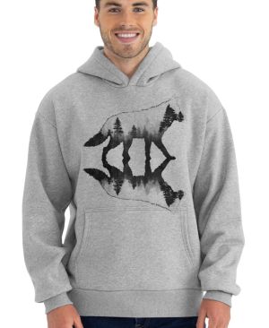 Vlk, lesní odraz, černý potisk