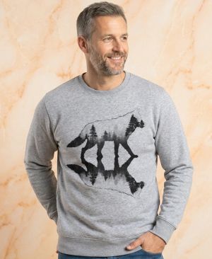 Vlk, lesní odraz, černý potisk