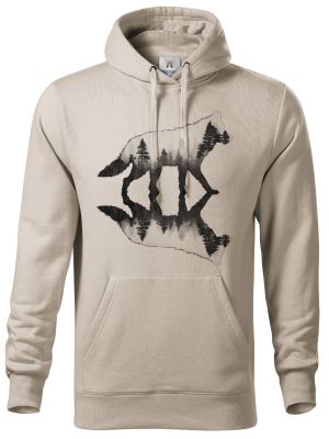 Vlk, lesní odraz, černý potisk