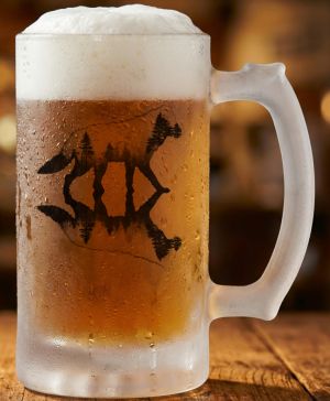 Vlk, lesní odraz, černý potisk