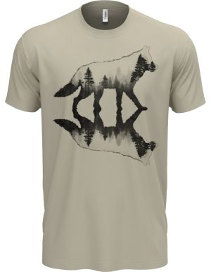 Vlk, lesní odraz, černý potisk