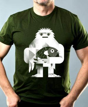 Yetiho úlovek, bílý potisk