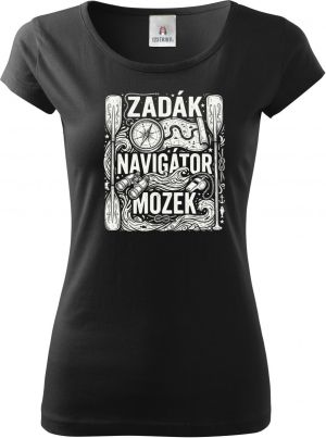 Zadák - navigátor a mozek,  bílý potisk