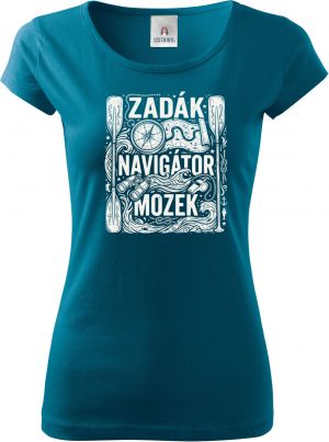 Zadák - navigátor a mozek,  bílý potisk