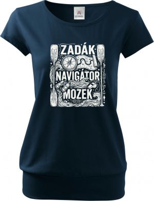 Zadák - navigátor a mozek,  bílý potisk