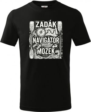 Zadák - navigátor a mozek,  bílý potisk
