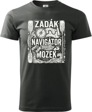 Zadák - navigátor a mozek,  bílý potisk