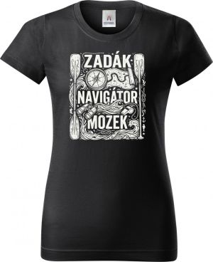 Zadák - navigátor a mozek,  bílý potisk