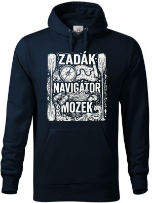 Zadák - navigátor a mozek,  bílý potisk
