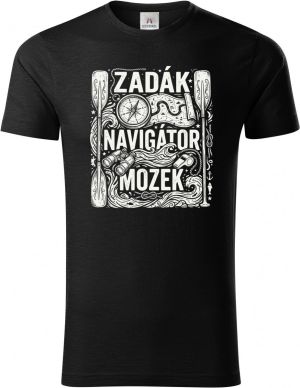 Zadák - navigátor a mozek,  bílý potisk