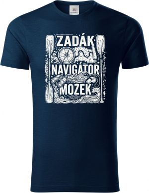 Zadák - navigátor a mozek,  bílý potisk