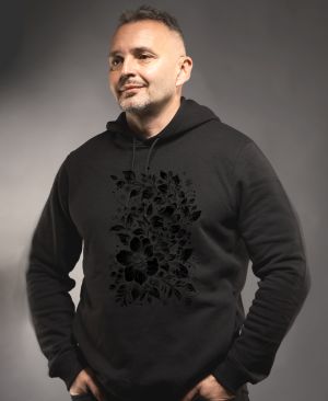 Zimní květinová fantazie, černý potisk