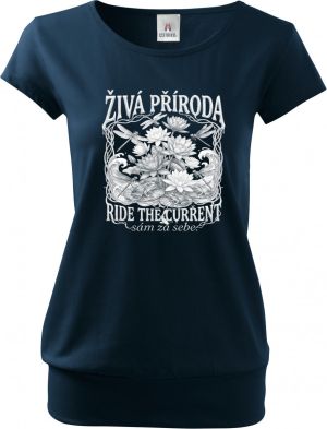 Živá příroda - Ride the current, bílý potisk