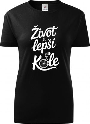 Život je lepší na kole, bílý potisk