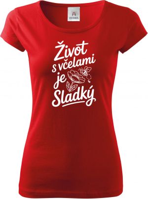 Život s včelami je sladký, bílý potisk