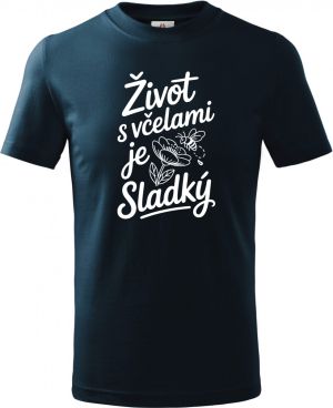 Život s včelami je sladký, bílý potisk