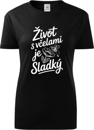 Život s včelami je sladký, bílý potisk