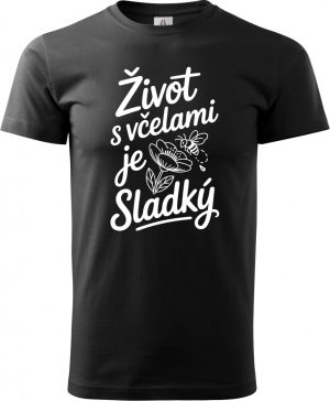 Život s včelami je sladký, bílý potisk
