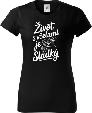 Život s včelami je sladký, bílý potisk
