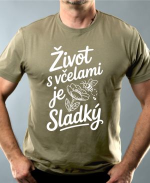Život s včelami je sladký, bílý potisk