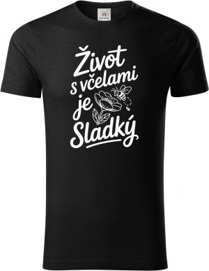Život s včelami je sladký, bílý potisk