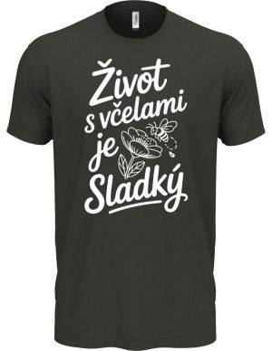 Život s včelami je sladký, bílý potisk