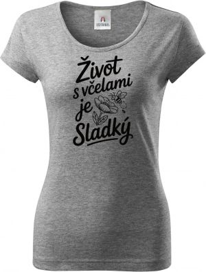 Život s včelami je sladký, černý potisk